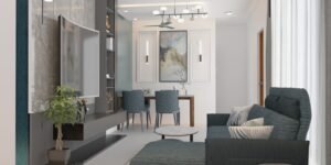 3D walkthrough design of a complete 2BHK residential interior designer portfolio in Mumbai