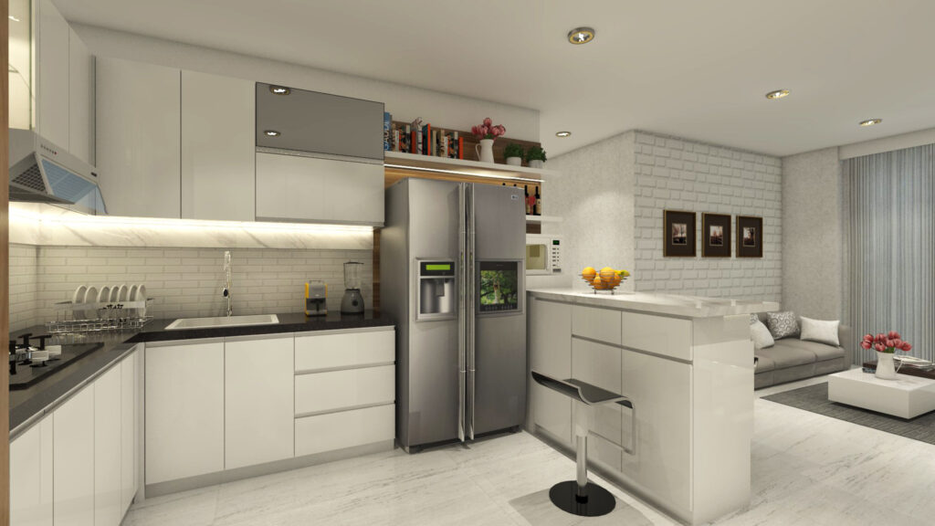 Elegant L-shaped modular kitchen design – Interior Design Quote Mumbai